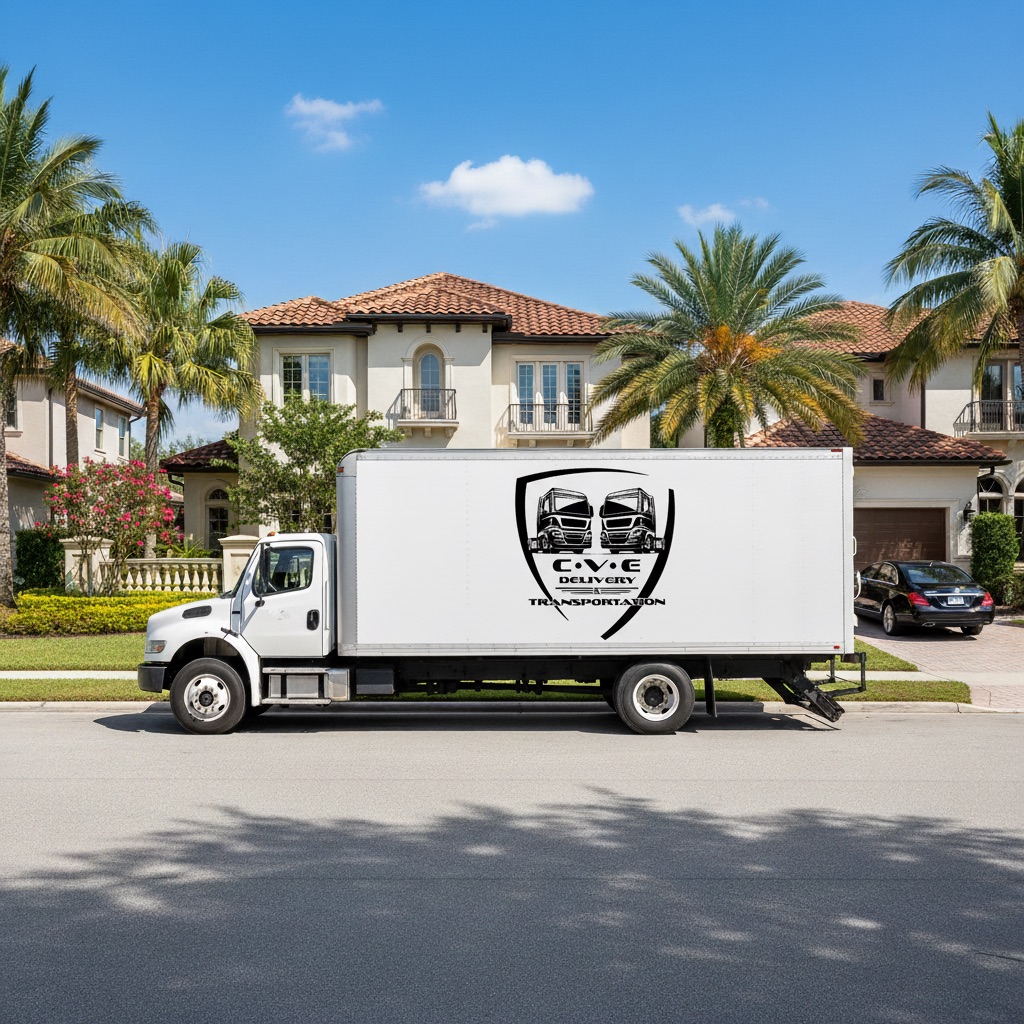 CVE truck in front of Orlando home